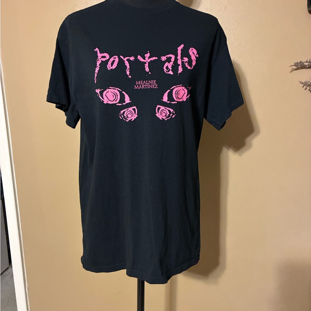 Gildan Black Tee with Pink Portals Design